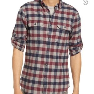 NWT FjallRaven 'Skog' Trim Fit Plaid Sport Shirt in dark garnet fog